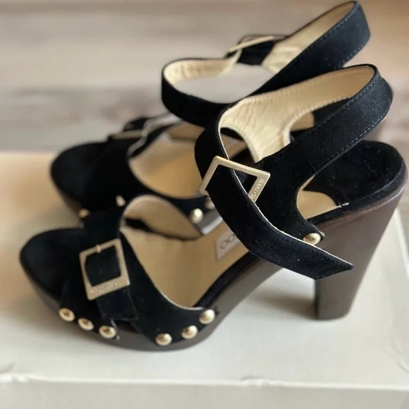 Jimmy Choo Urban Black Suede Women's Platform Sandals. Size 37 (6.5M) - Picture 4 of 16